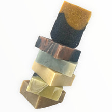 A stack of all natural soap made in Toronto Canada