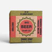 A shave puck scented with Bay Rum packaged in a box