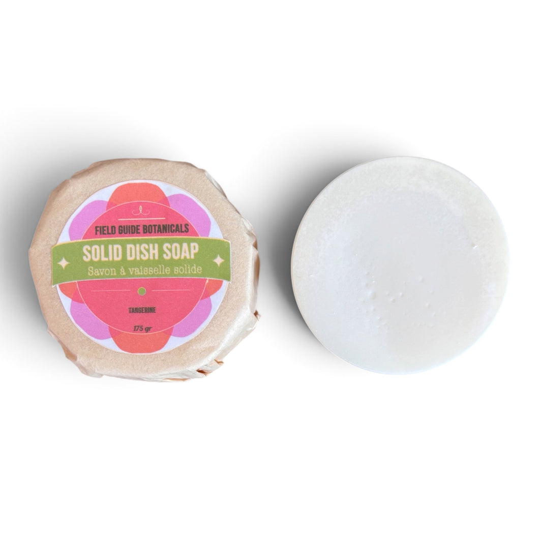Solid Dish Soap Scented with Tangerine , Cypress and Bergamot