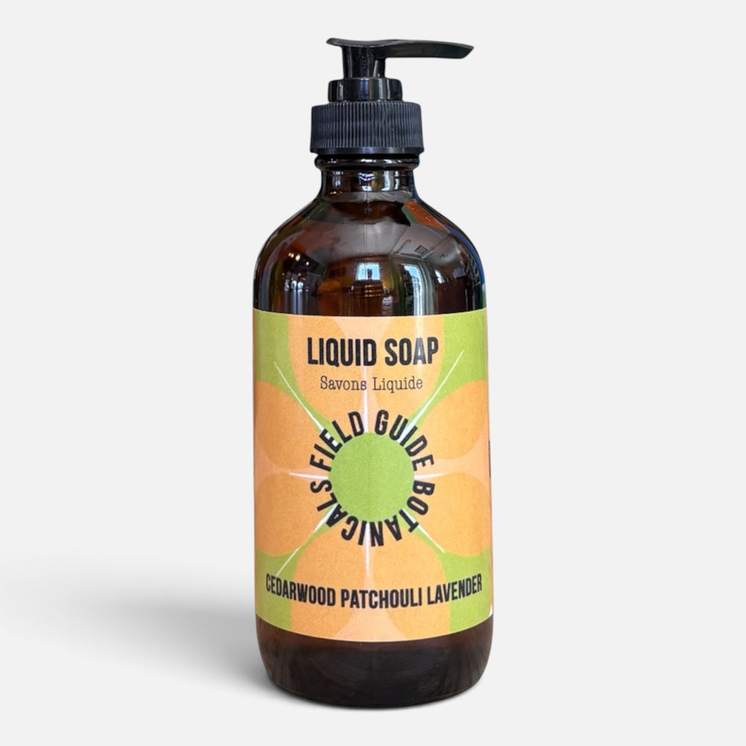 Liquid Hand and Body Soap Scented with Cedarwood patchouli Lavender