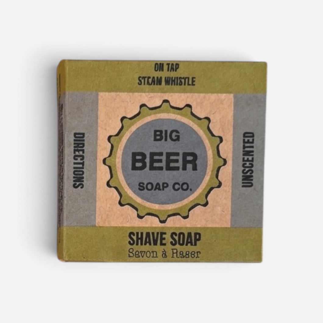 Unscented shave puck packaged in a box