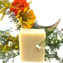All Natural Lavender Beer Soap In Front of a fall floral arrangement