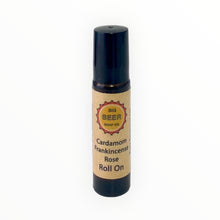 To promote peace and relaxation.  Natural Frankincense & Cardamon essential oil roll on, in a jojoba oil base.  Apply the roll on directly to your forehead, neck, shoulders and along your hair line.   Cardamon: May treat issues such as insomnia, restlessness and anxiety.  Frankincense: ﻿May reduce heart rate and high blood pressure. It has anti-anxiety and anti-depressant qualities.