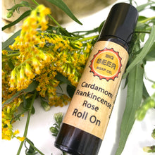 To promote peace and relaxation.  Natural Frankincense & Cardamon essential oil roll on, in a jojoba oil base.  Apply the roll on directly to your forehead, neck, shoulders and along your hair line.   Cardamon: May treat issues such as insomnia, restlessness and anxiety.  Frankincense: ﻿May reduce heart rate and high blood pressure. It has anti-anxiety and anti-depressant qualities.